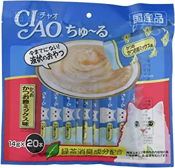 チャオ (CIAO) 猫用おやつ ちゅ~る かつお かつお節ミックス味 14g×20本入